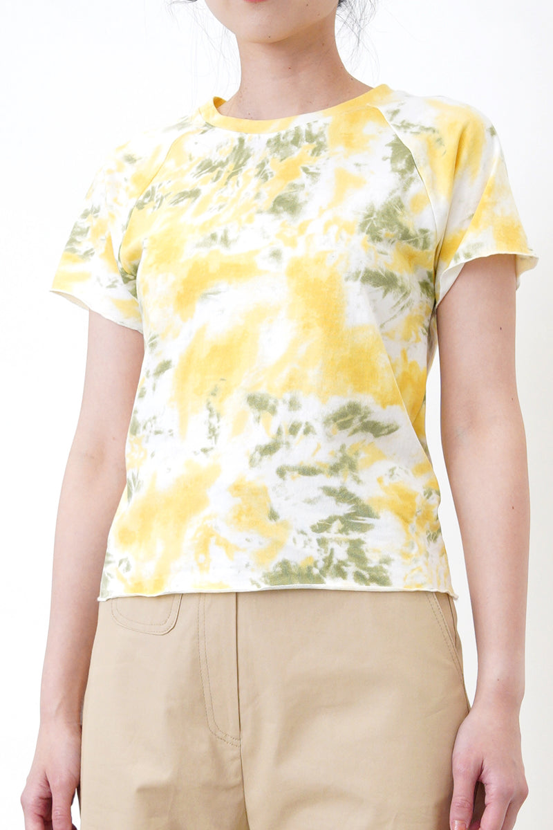 Yellow tie dyed tee top