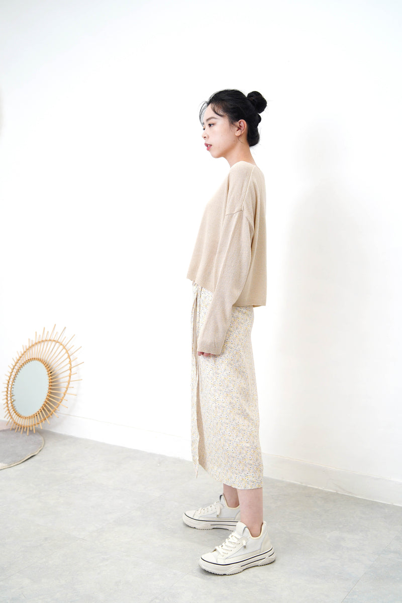 Coconut knit top in crop cut
