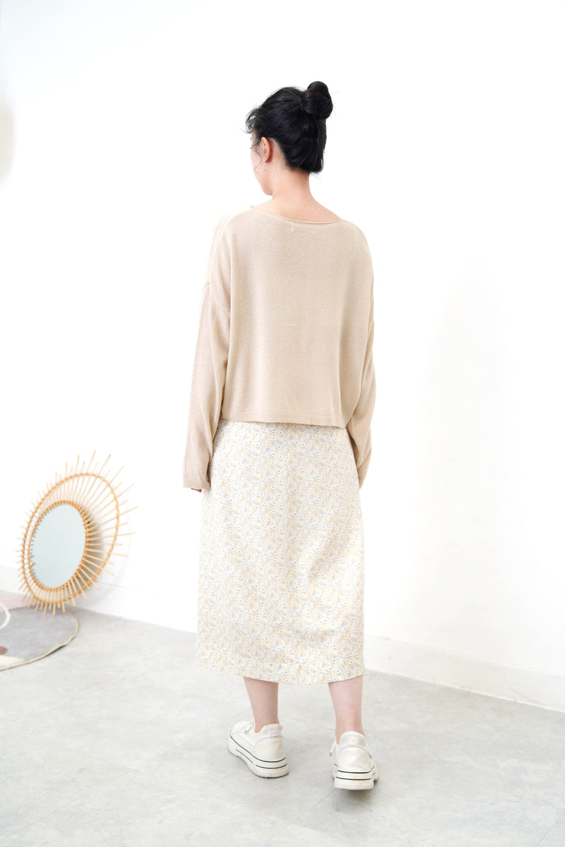 Coconut knit top in crop cut