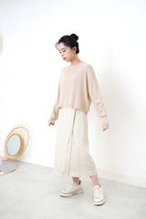 Coconut knit top in crop cut