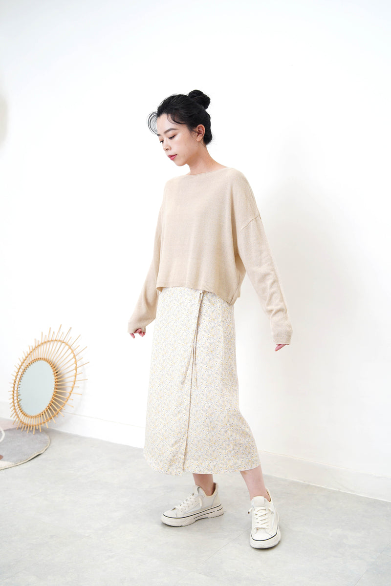 Coconut knit top in crop cut