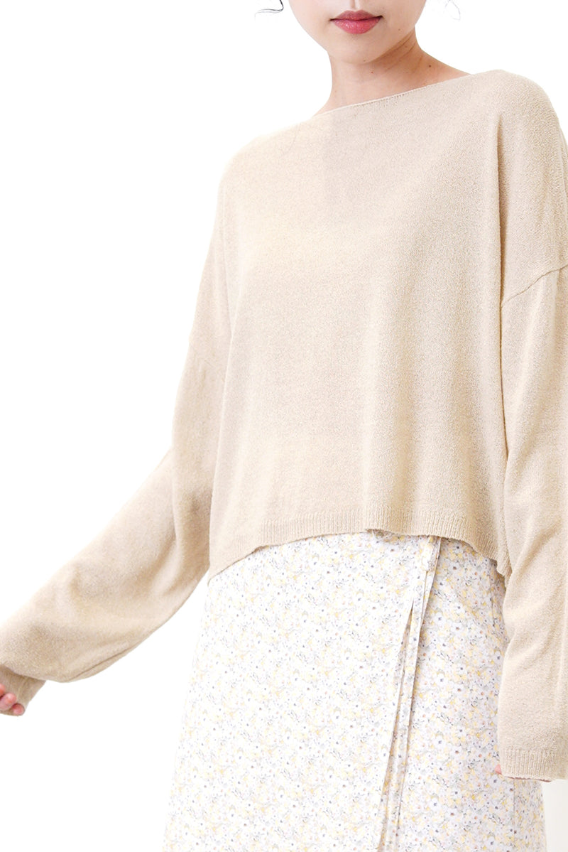 Coconut knit top in crop cut
