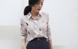 Pink garphic shirt blouse