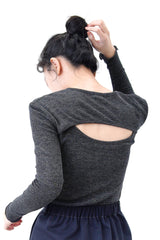 Charcoal grey top in open back