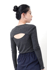Charcoal grey top in open back