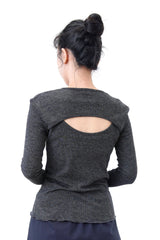 Charcoal grey top in open back