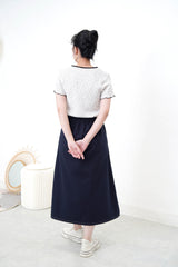 Navy cross stitching skirt