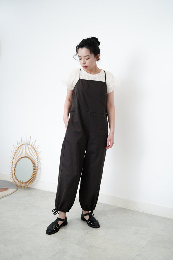 Charcoal cami dungarees w/ adjustable straps