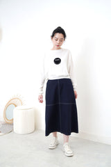 Navy cross stitching skirt