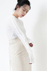 White soft top w/ sleeves button details