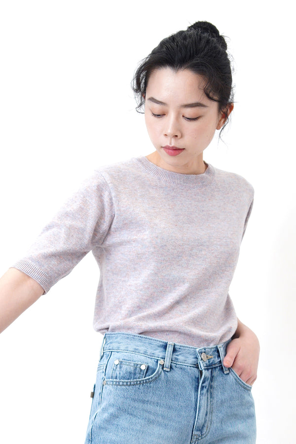 pink minimal knit top