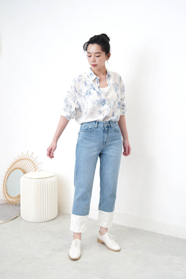 Blue Europe sketching shirt