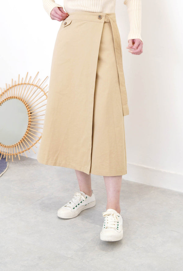 Beige skirt in wrap style