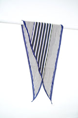 Blue stripe pattern scarf in diamond shape