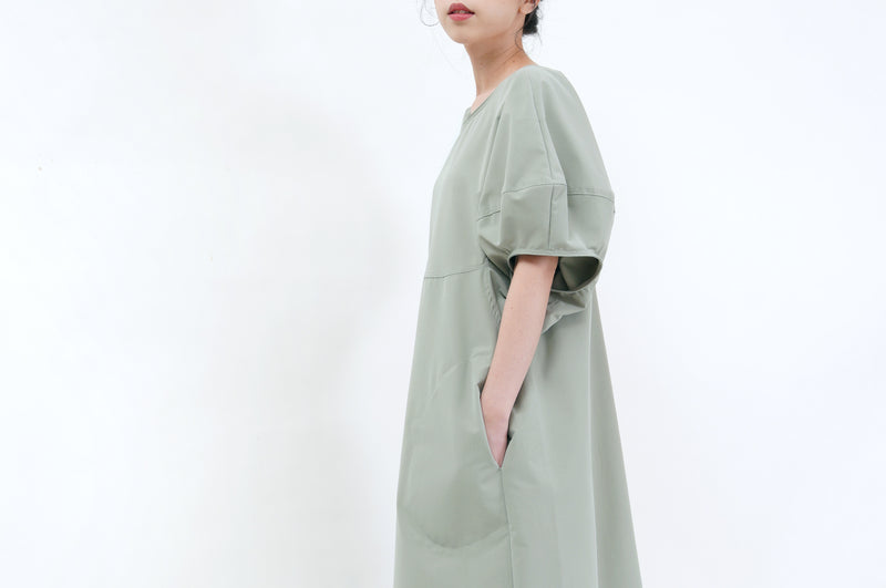 Pale green dress in 3d cutting