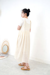Ivory cami mock dress in stripes pattern