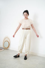 Nude cloud sheer top