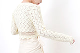 Ivory zigzag pattern cardigan