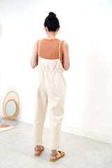Ivory cami jumpsuit in elastic waist