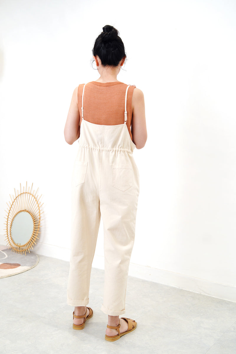 Ivory cami jumpsuit in elastic waist