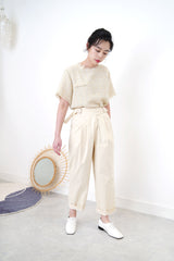 Ivory tone top in tweed style