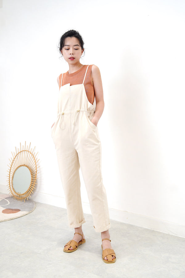 Ivory cami jumpsuit in elastic waist