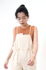 Ivory cami jumpsuit in elastic waist