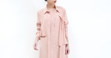 Pink 3 ways shirt dress w/ detail layering