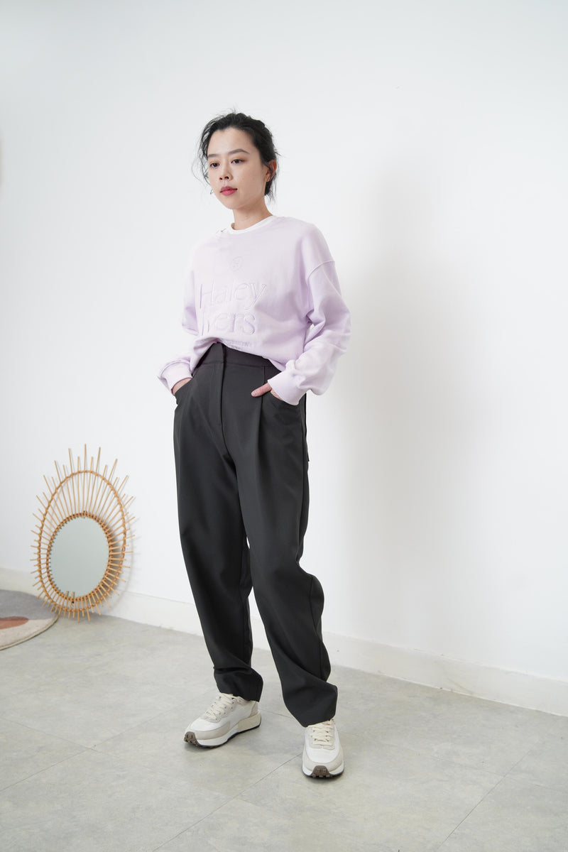 Lavender pullover w/ embroidery
