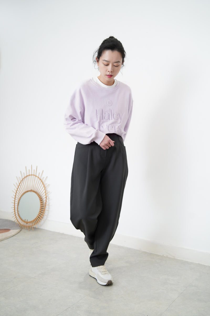 Lavender pullover w/ embroidery