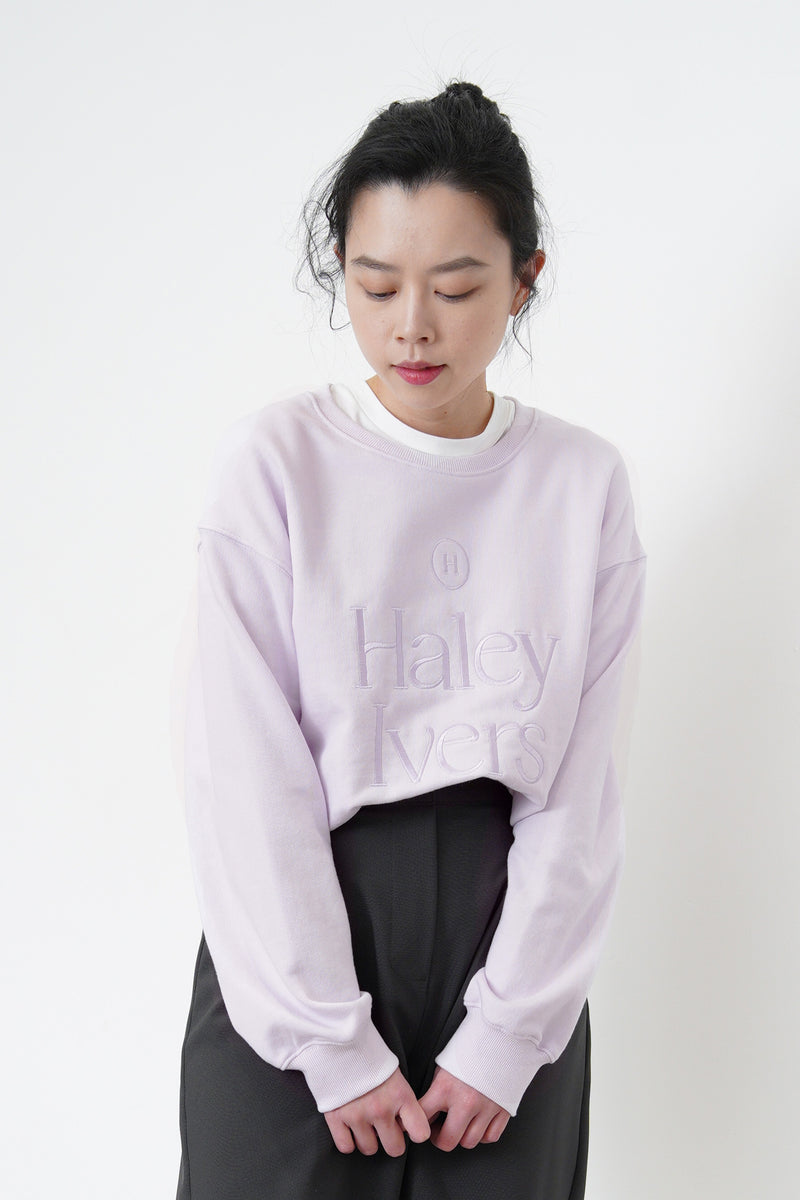 Lavender pullover w/ embroidery
