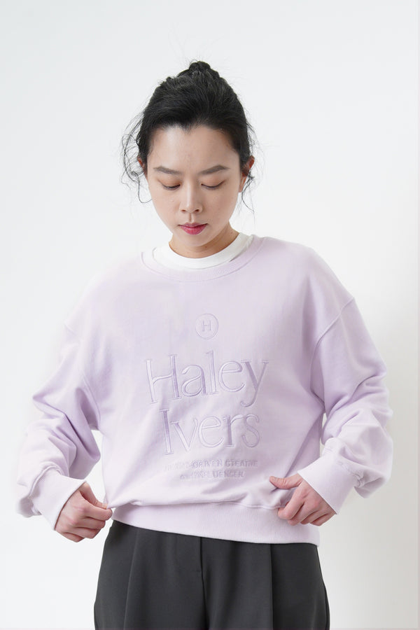 Lavender pullover w/ embroidery