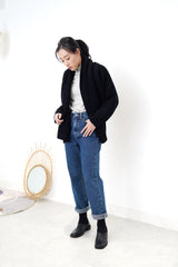 Black wool knit outer