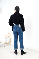 Black wool knit outer