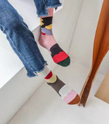 Abstract color block socks