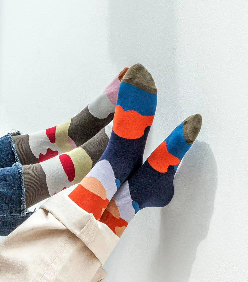Abstract color block socks