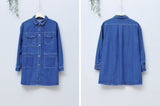 Blue denim long shirt w/ pockets