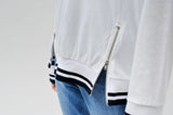 White cotton hoodie in zip detail