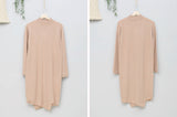 Beige knit dress in asymmetric hem